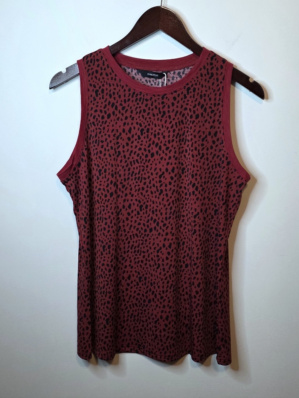 Dokotoo Red Black Leopard Animal Print Tank NWT Edgy Rocker Mobwife Size Medium